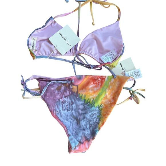 Mara Hoffman Rae Tie Dye Pastel Multicolor Two Piece Bikini Swim Set Size XL - Picture 6 of 10